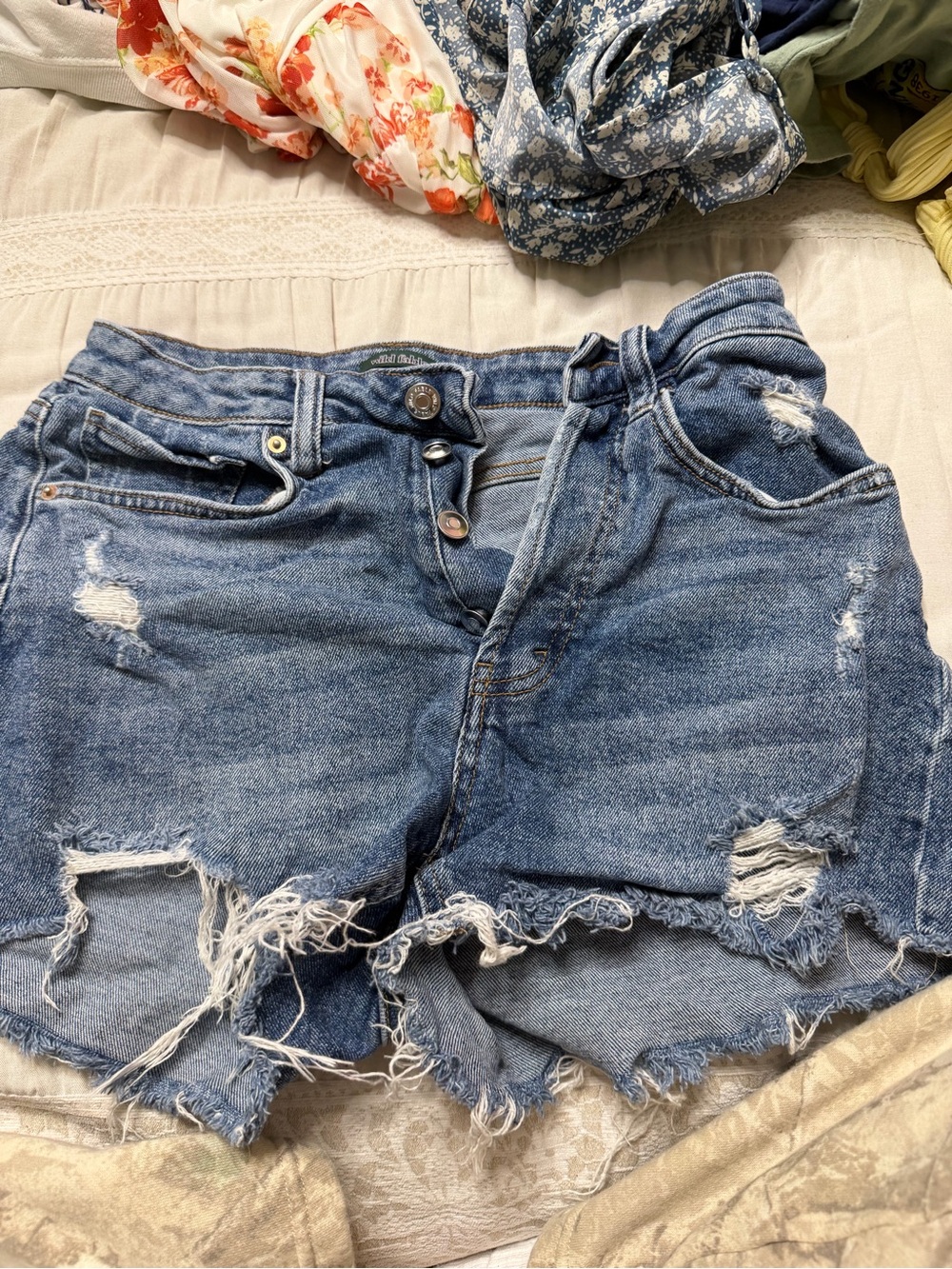 wild fable Distressed Blue Denim Jean Shorts